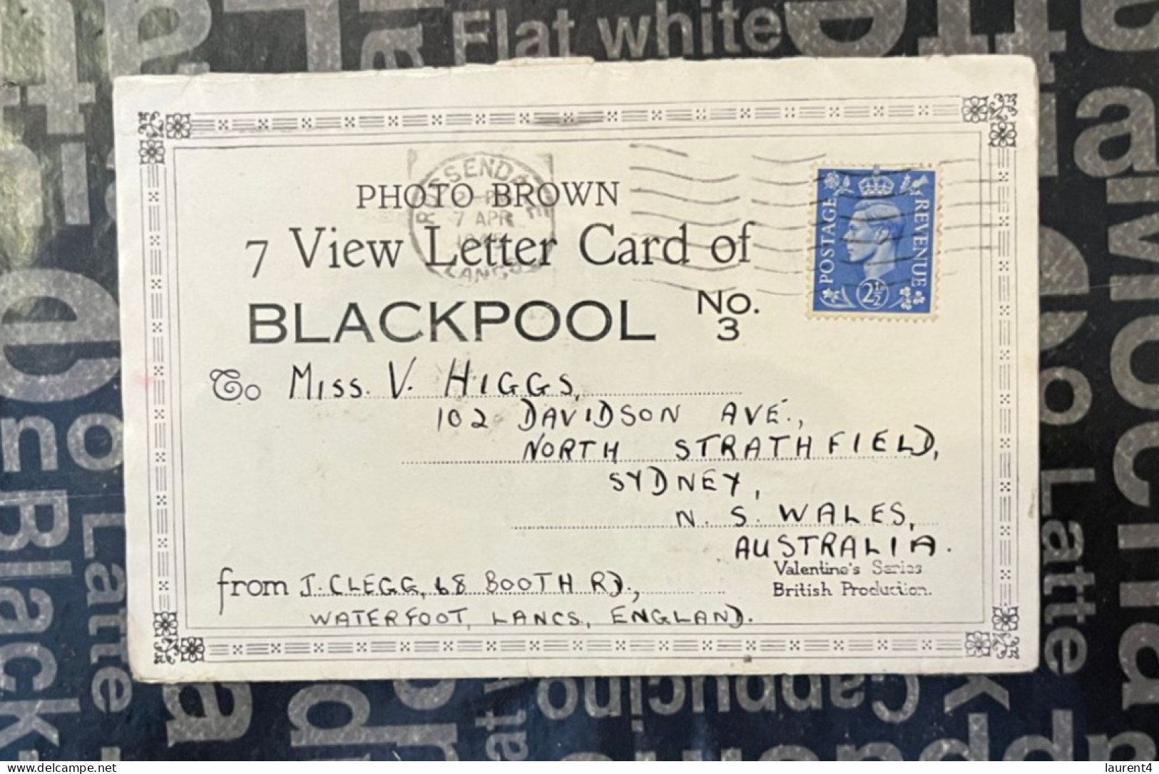 (Folder 141) UK - Blackpool (posted To Australia 1945 ?) 7 View Letter Card - Blackpool