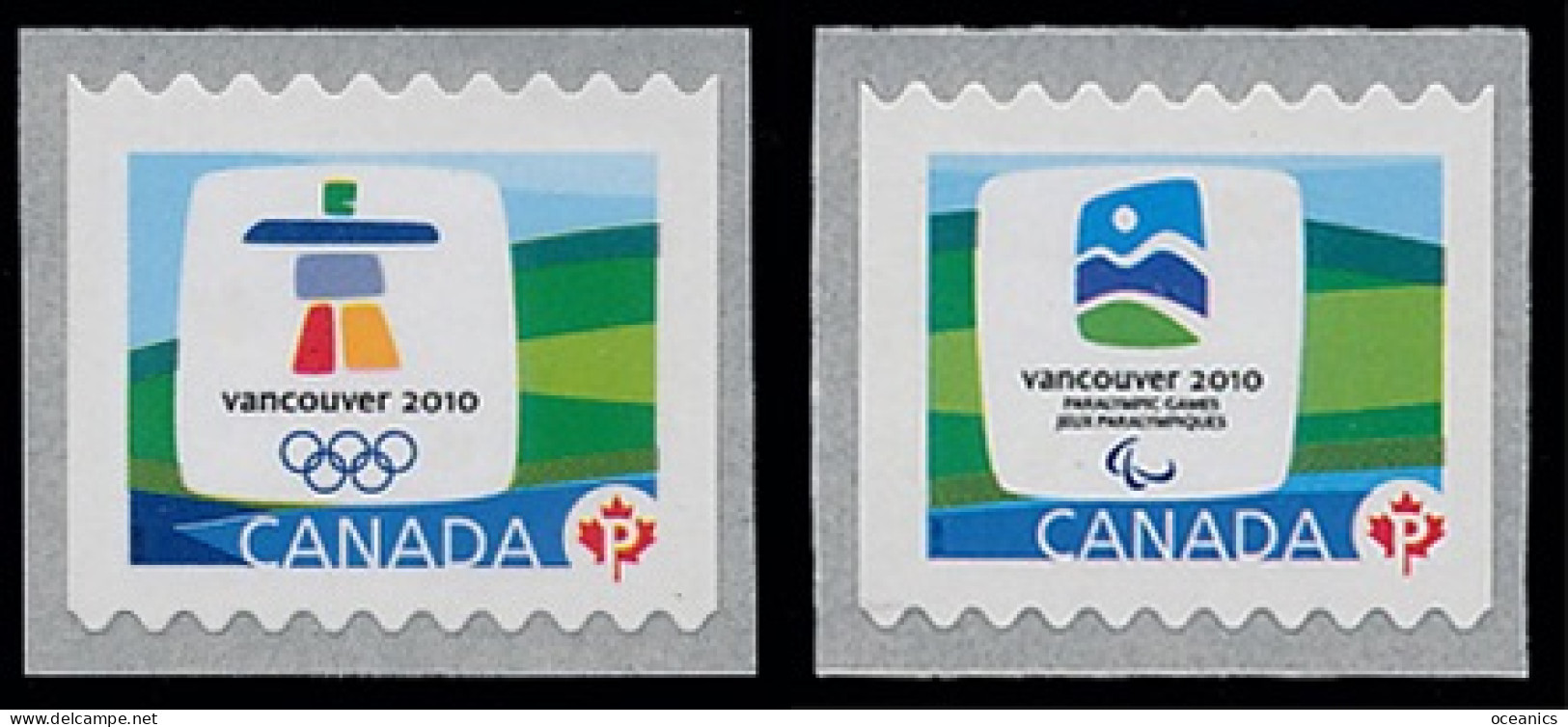 Canada (Scott No.2306-07 - Olympiques D'hiver / Vancouver 2010 / Winter Olympics ) (**) Roulette / Coil / (5000) Pair - Hiver 2010: Vancouver