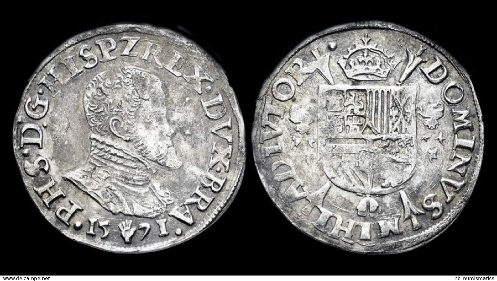 Southern Netherlands Brabant Filips II 1/5 Filipsdaalder 1571 - 1556-1713 Pays-Bas Espagols