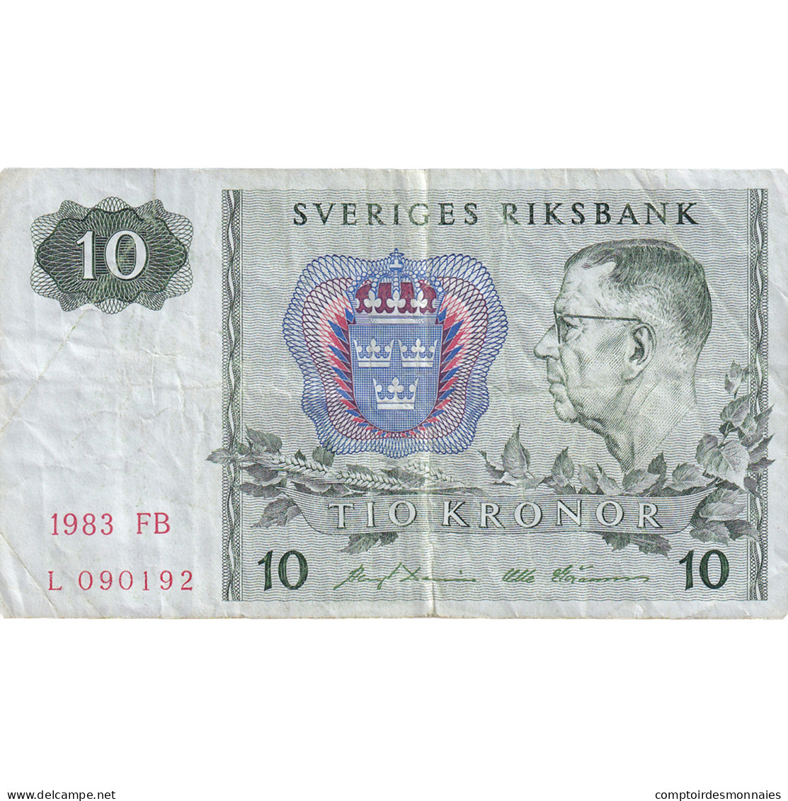 Billet, Suède, 10 Kronor, 1983, KM:52d, TB+ - Suède