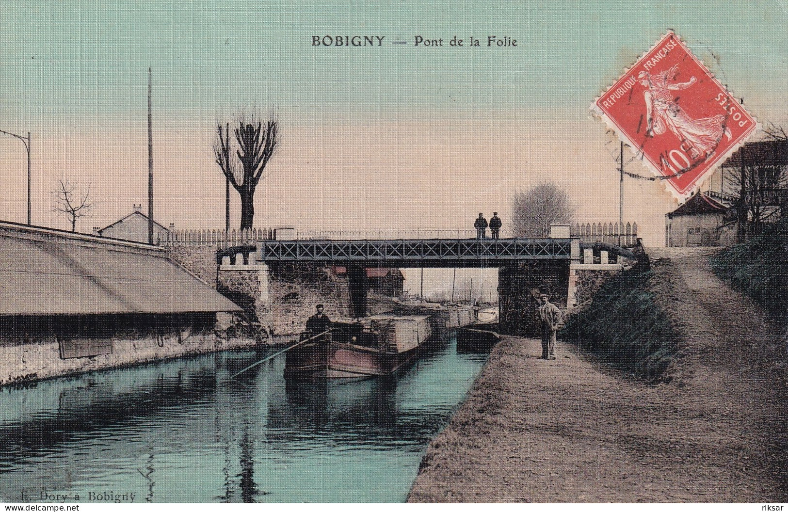 BOBIGNY(BATEAU DE PENICHE) CARTE EN COULEUR TOILEE - Bobigny