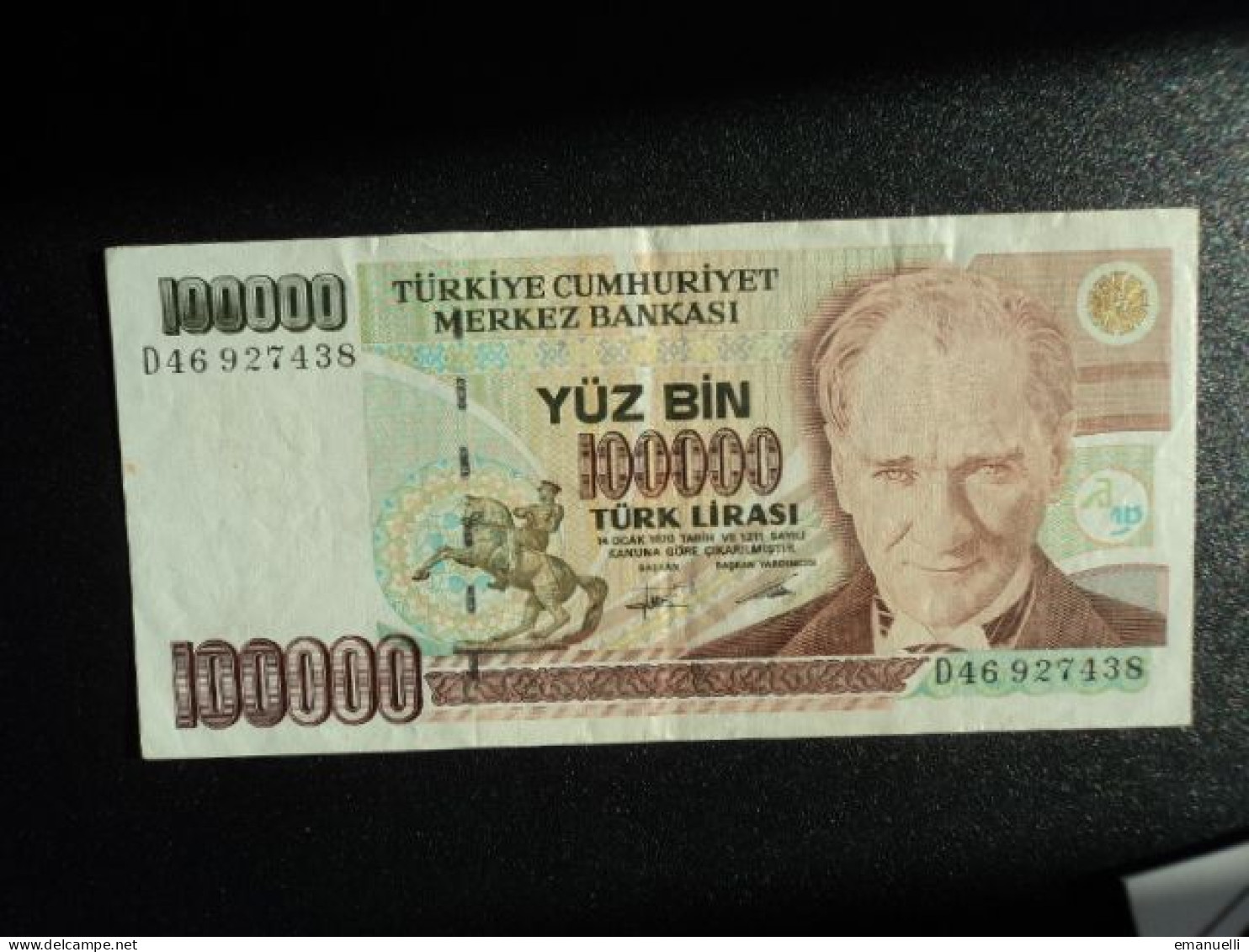 RÉPUBLIQUE DE TURQUIE * : 100 000 LIRA   L.1970 (1991)     P 205      TTB+ - Turquie