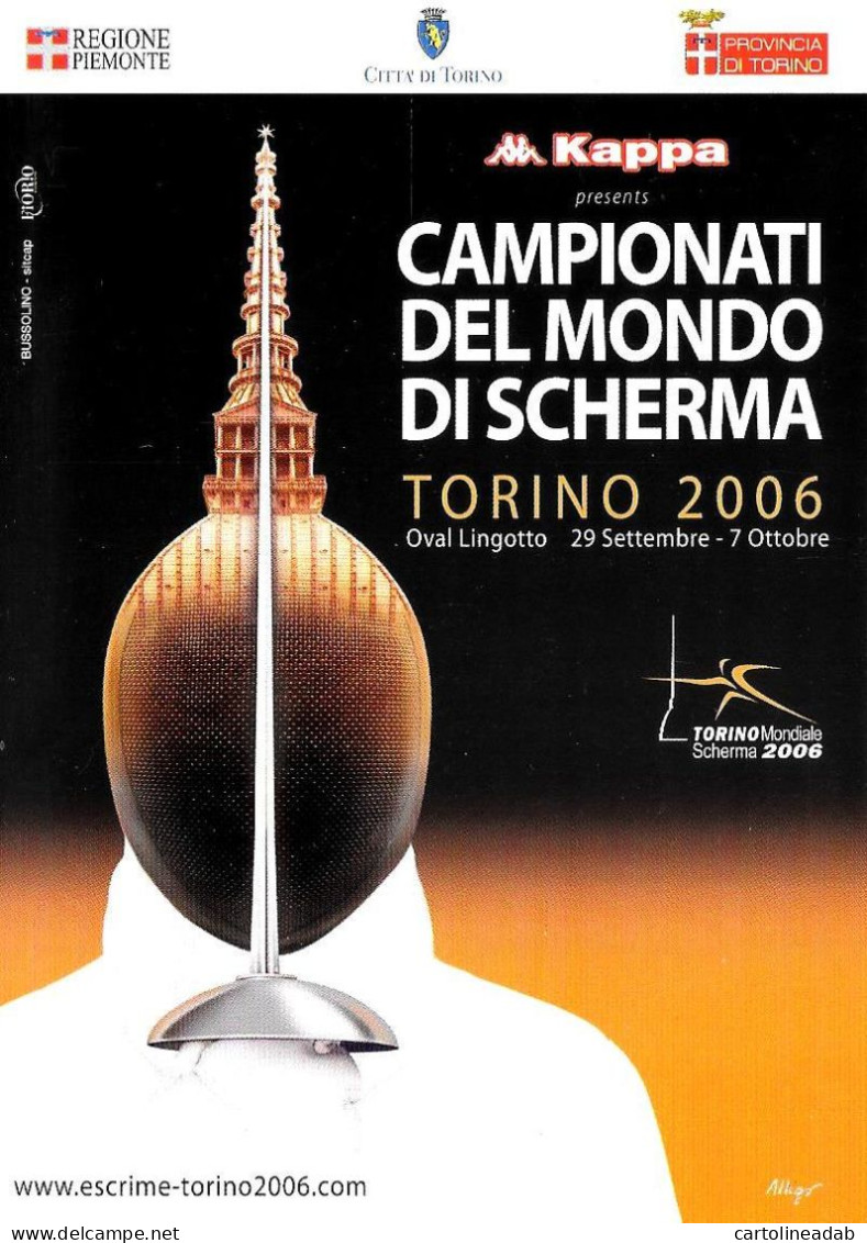 [MD8265] CPM - CAMPIONATI DEL MONDO DI SCHERMA - TORINO 2006 OVAL - PERFETTA - Non Viaggiata - Escrime