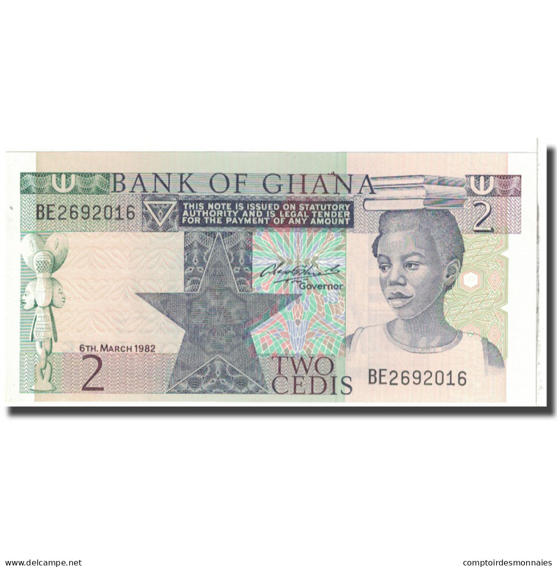 Billet, Ghana, 2 Cedis, 1982, 1982-03-06, KM:18d, NEUF - Ghana