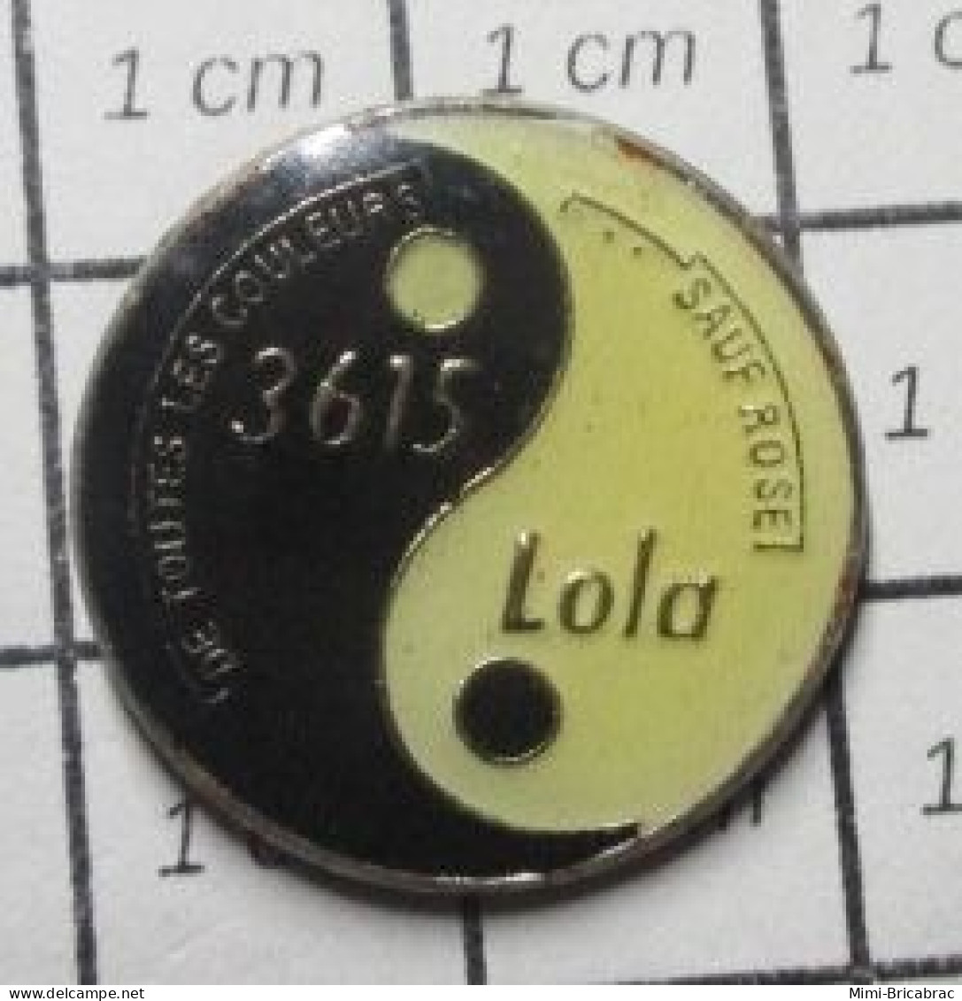 918A Pin's Pins / Beau Et Rare / INFORMATIQUE / SYMBOLE YIN YANG 3615 LOLA DE TOUTES LES COULEURS SAUF ROSE - Informatique