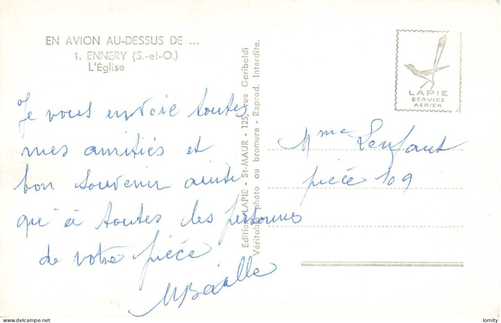 95 Ennery En Avion Au Dessus De ... église CPSM PF édition Lapie - Ennery