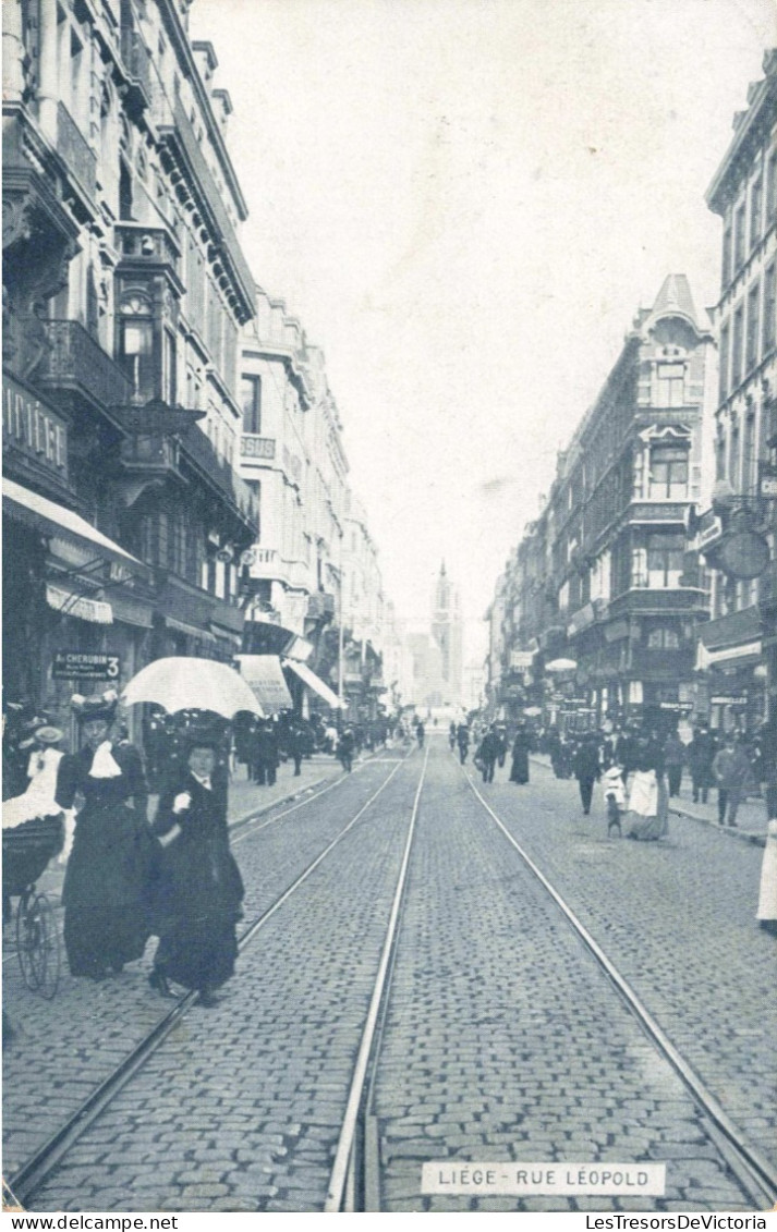 BELGIQUE - Liège - Rue Léopold - Animé - Carte Postale Ancienne - Liege