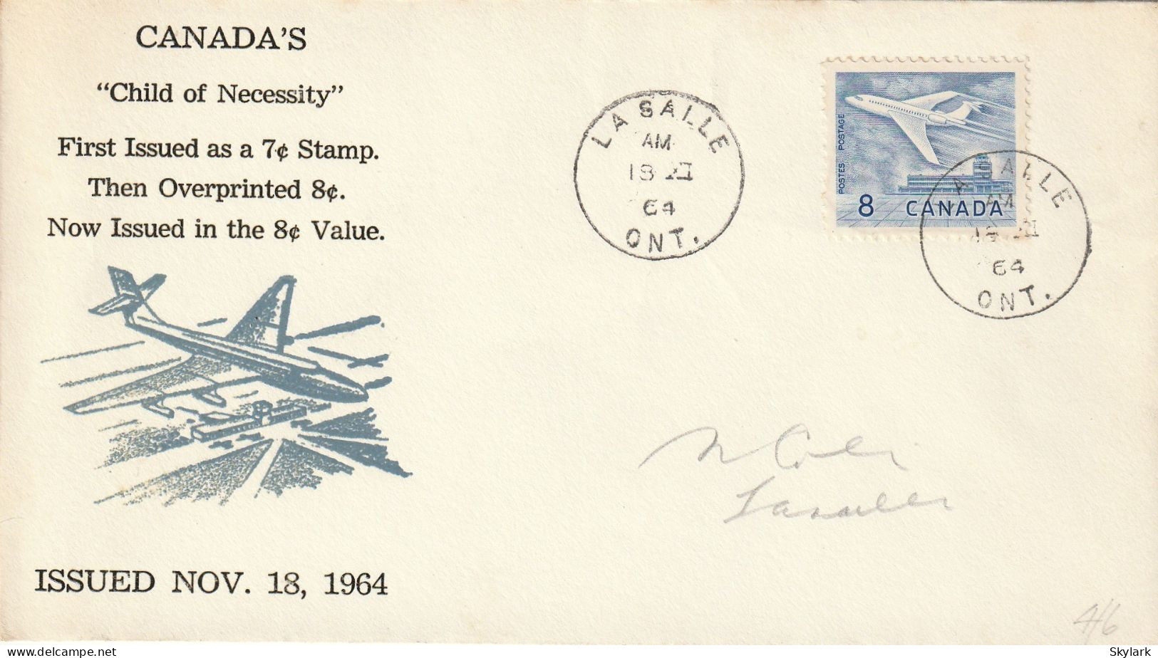 Canada 1964 - 8 Cent Jet Plane First Day Cover - 1961-1970