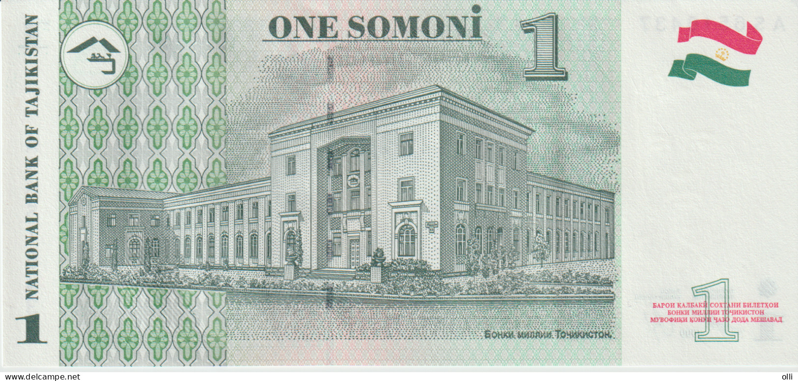 TAJIKISTAN 1 Somoni, 1999, P-14A, UNC - Tayikistán