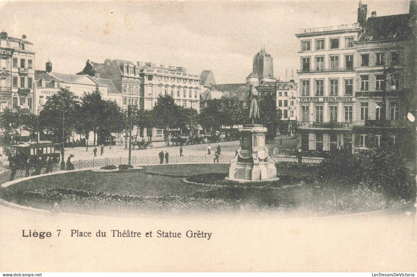 BELGIQUE - Liège - Place Du Théâtre Et Statue Grétry - Carte Postale Ancienne - Liege