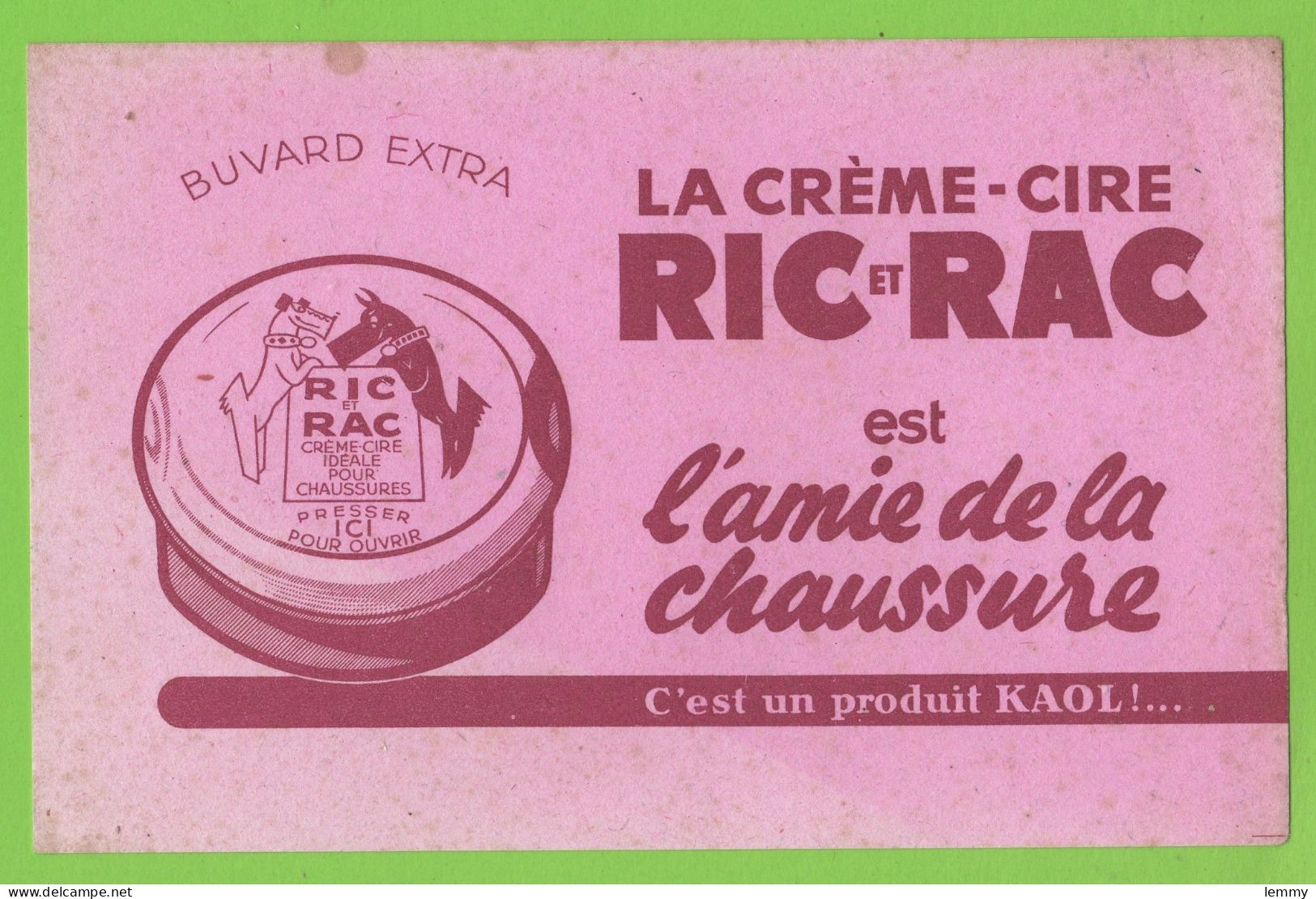 BUVARD - CIRAGE  - CRÈME CIRE POUR CHAUSSURES "RIC Et RAC" - Schuhe
