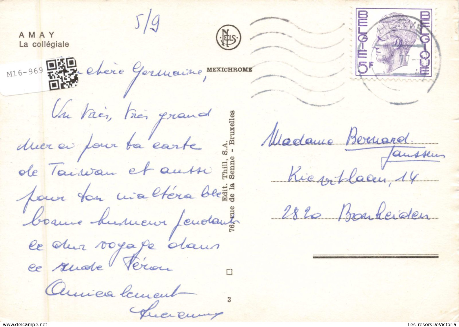 BELGIQUE - Amay - La Collégiale  - Colorisé - Carte Postale Ancienne - Amay