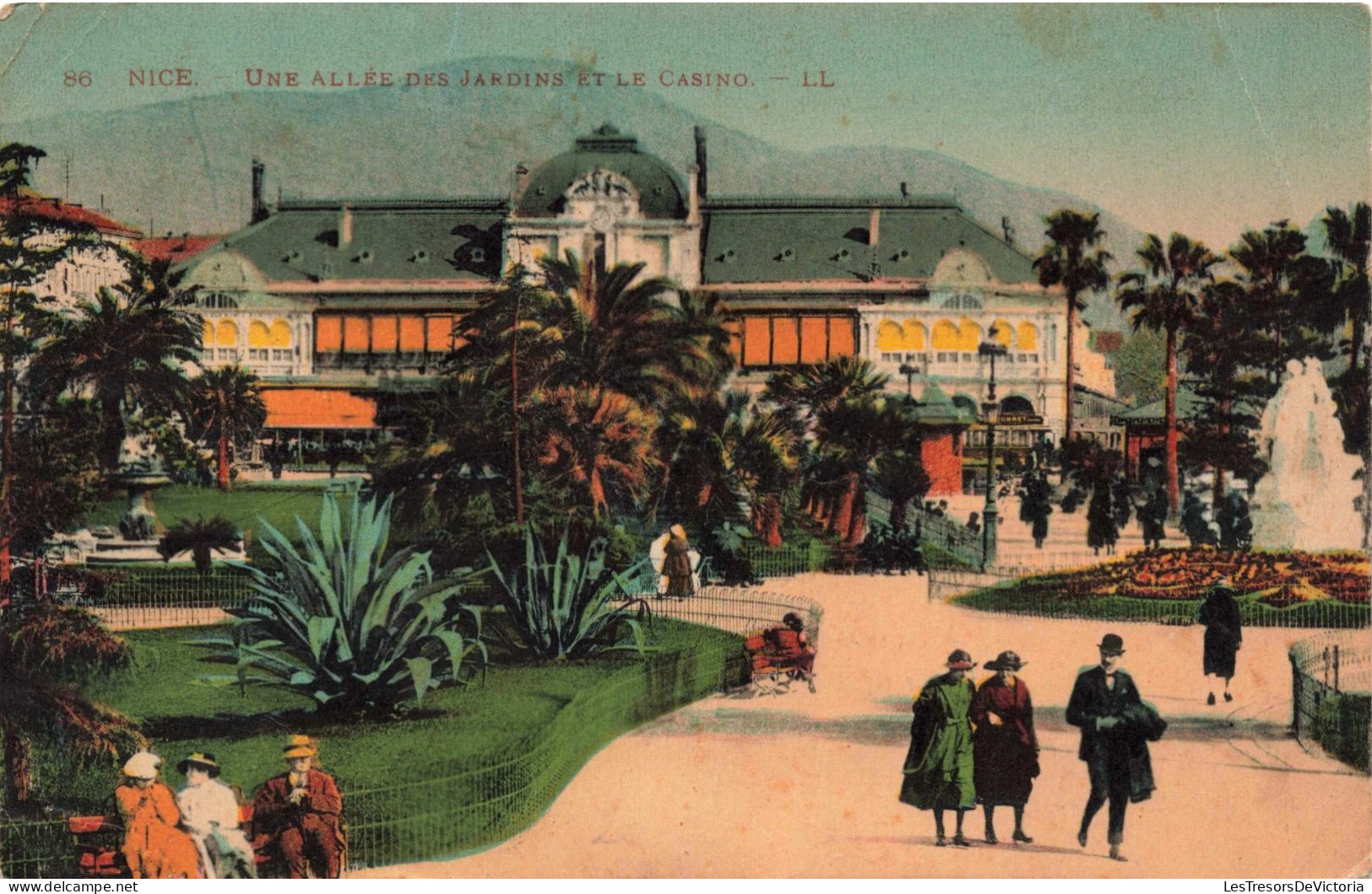 FRANCE - Nice - Une Allée Des Jardins Et Le Casino - Colorisé - Carte Postale Ancienne - Plätze
