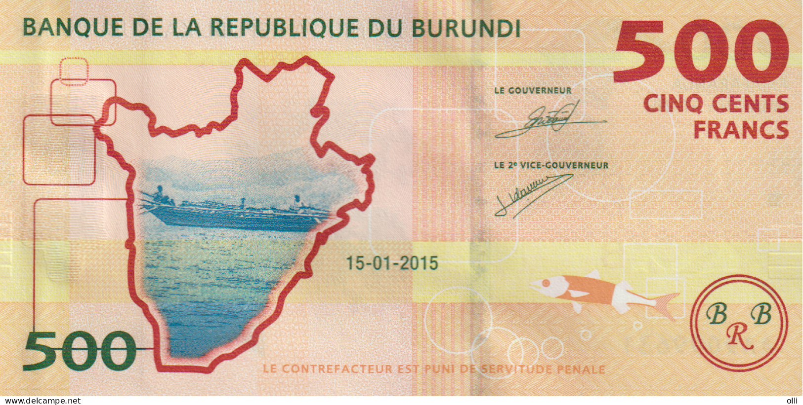BURUNDI - 500 Francs 2015  UNC - Burundi