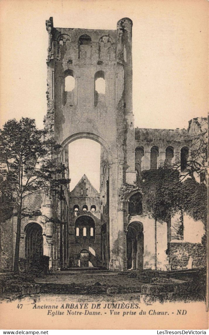 FRANCE - Jumièges  - Ancienne Abbaye De Jumièges - Eglise Notre-Dame - Vue Prise Du Chœur - Carte Postale Ancienne - Jumieges