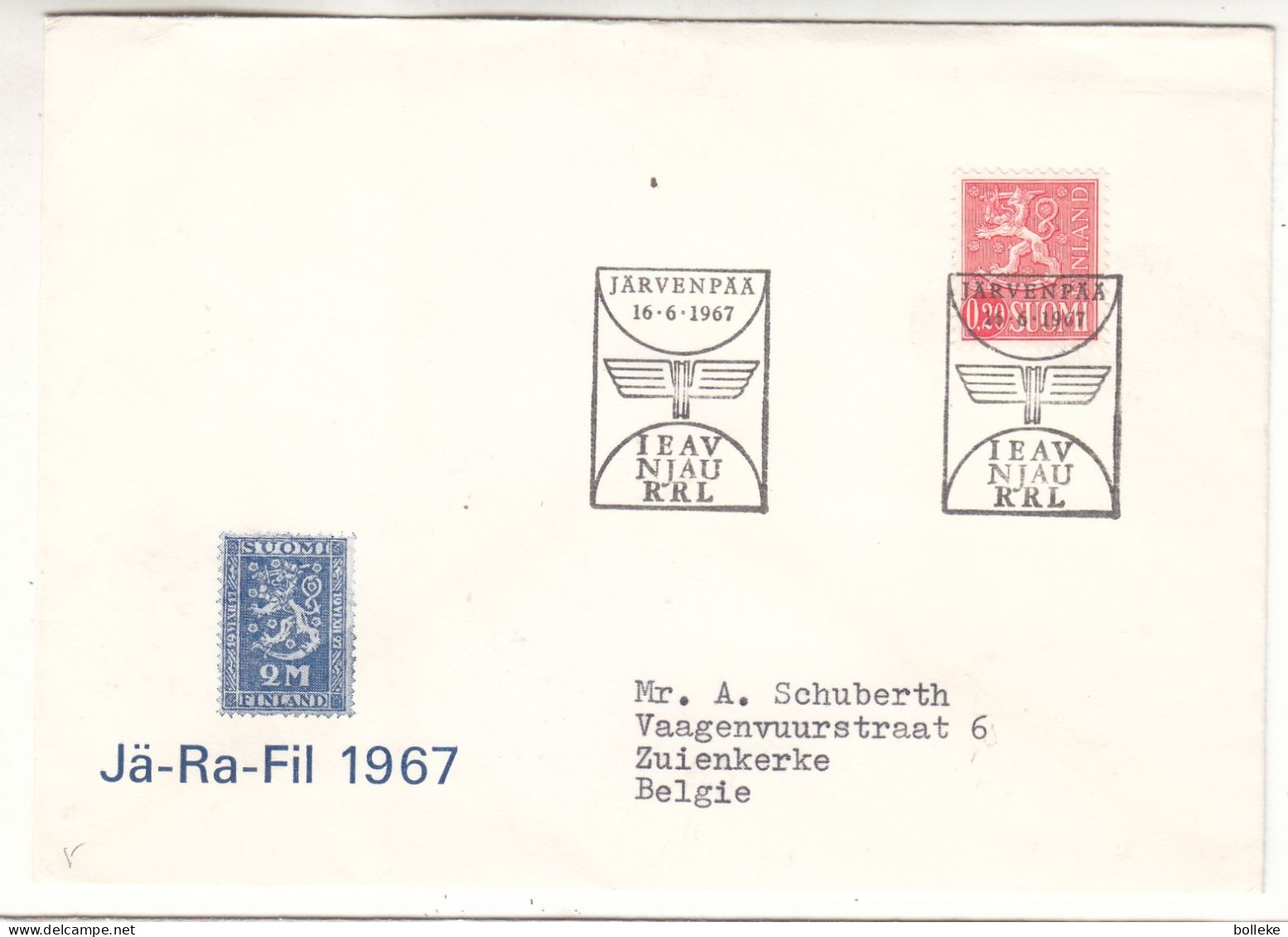 Finlande - Lettre De 1967 - Oblit Järvenpää - - Cartas & Documentos