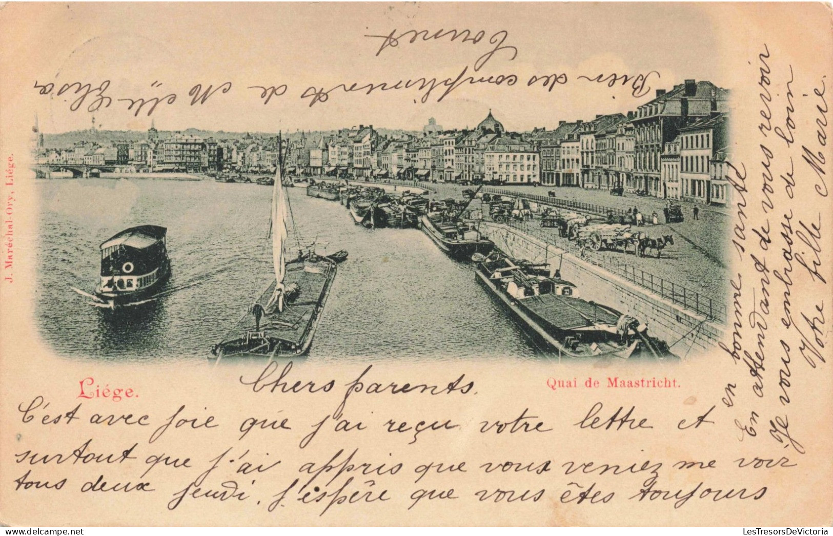 BELGIQUE - Liège - Quai De Maastricht - Carte Postale Ancienne - Liege