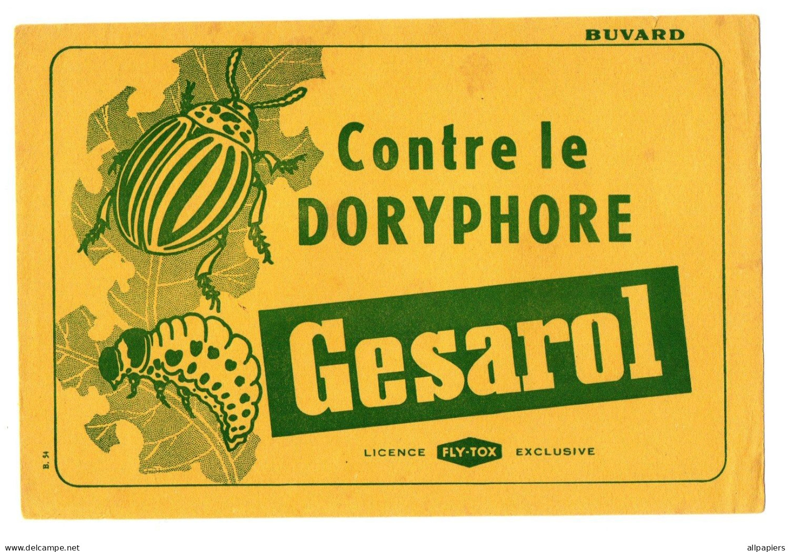 Buvard Gesarol Contre Le Doryphore - Format : 24x16 Cm - Landwirtschaft