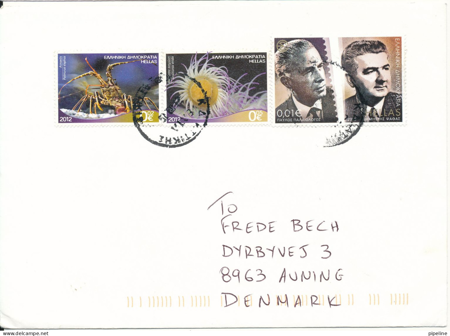 Greece Cover Sent To Denmark 23-9-2019 ?? With Topic Stamps - Covers & Documents