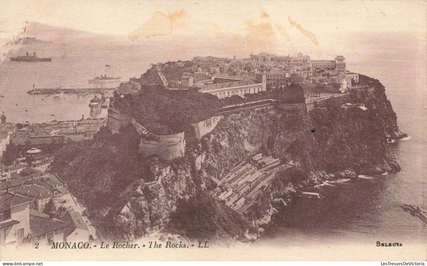 MONACO - Le Rocher - Carte Postale Ancienne - Panoramic Views