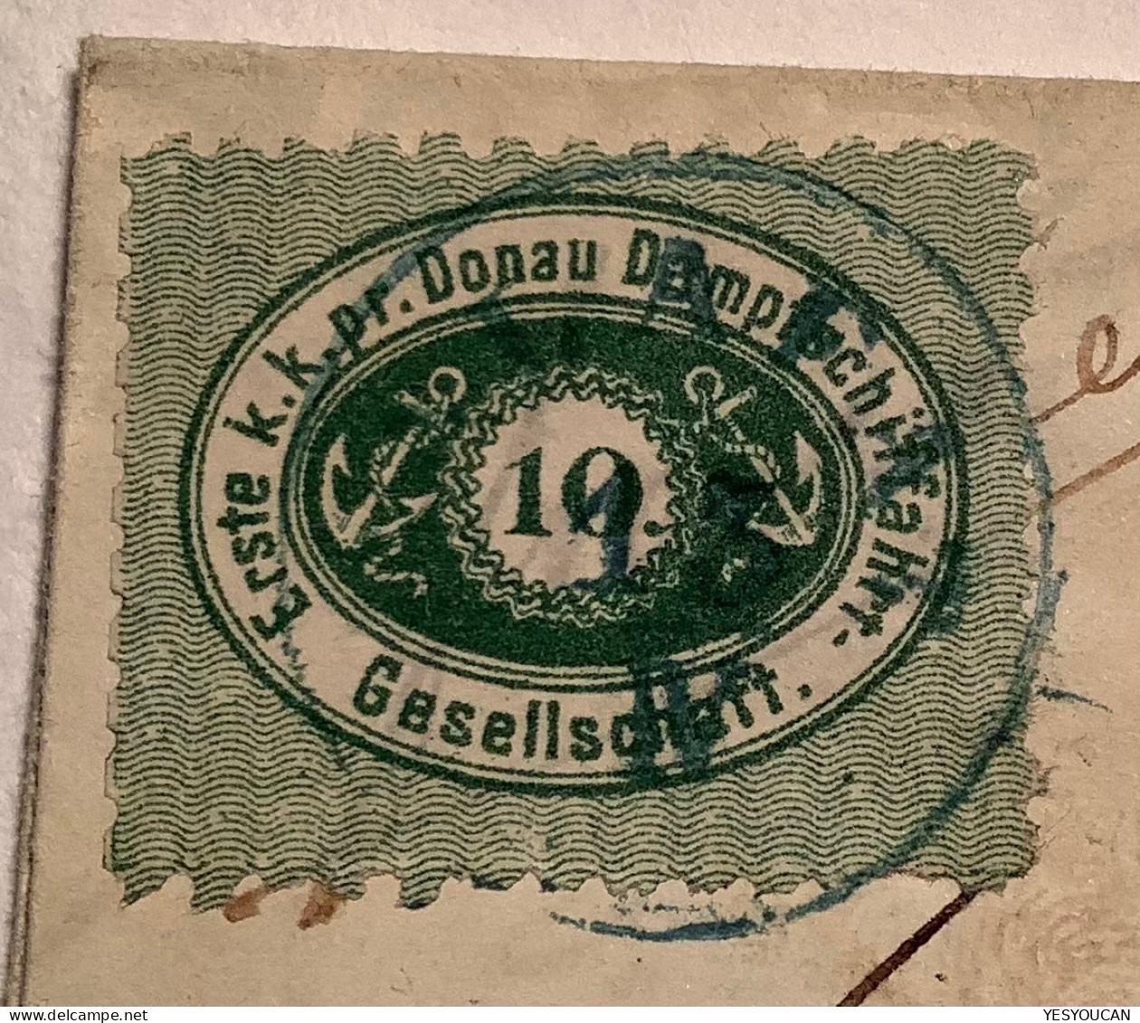 Österreich DDSG 10Kr Grün CALAFAT 1869 (Romania)entire Letter>Braila (Danube Donau Ship Mail Schiffpost Roumanie Cover - Compagnia Di Navigazione A Vapore Del Danubio (DDSG)