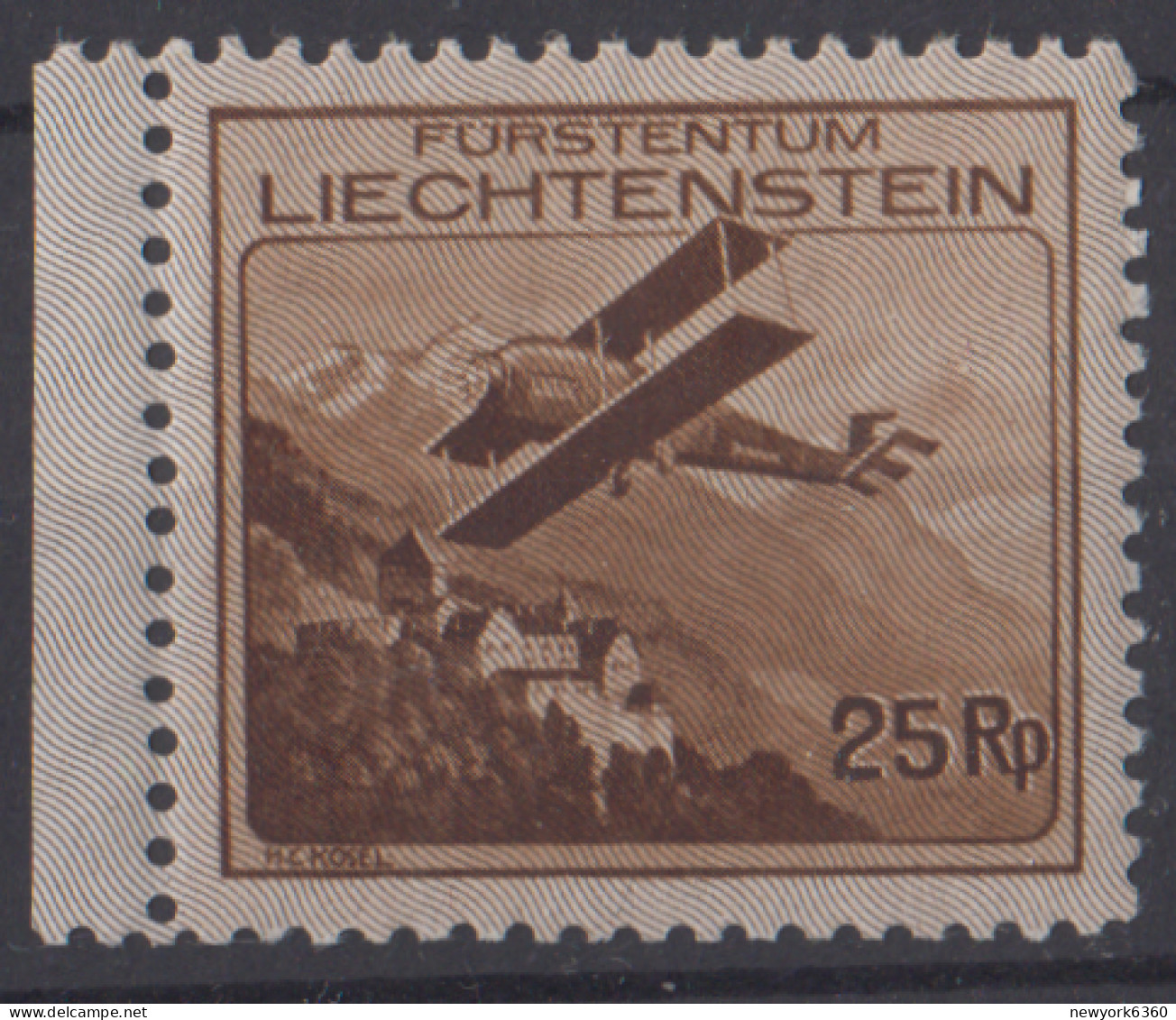 1930 LIECHTENSTEIN N** 3 MNH - Aéreo