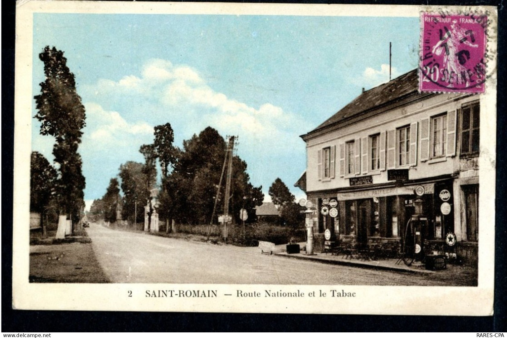 76 SAINT ROMAIN - ROUTE NATIONALE ET LE TABAC - COULEURS - Saint Romain De Colbosc