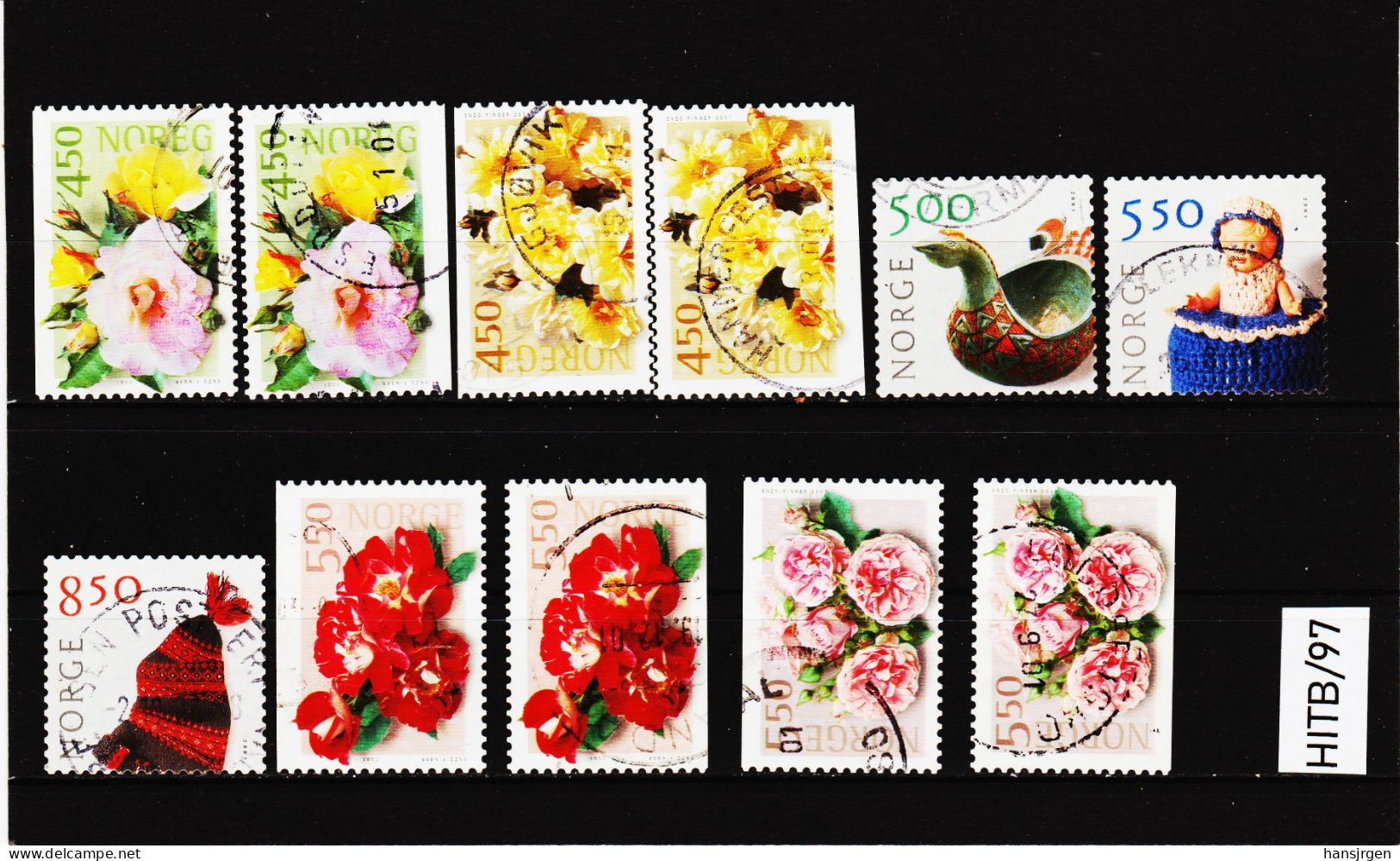 HITB/97 N O R W E G E N  2001  MICHL  1366/67+1389/93  Gestempelt SIEHE ABBILDUNG - Used Stamps