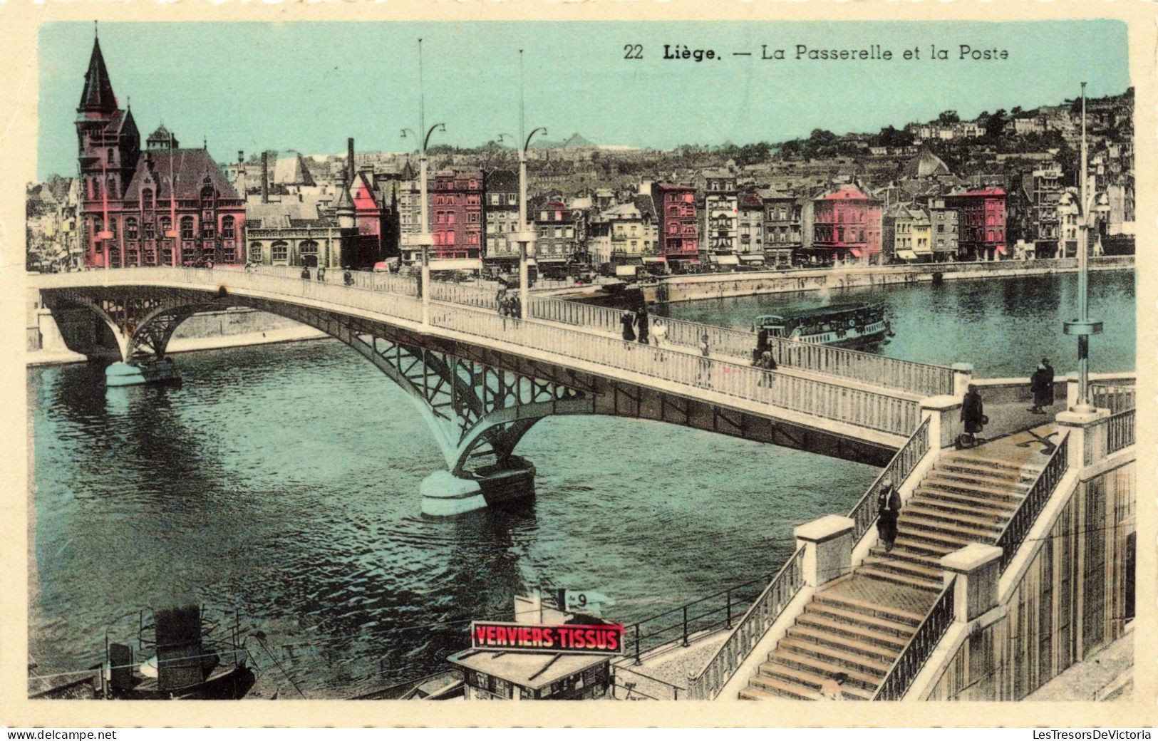 BELGIQUE - Liège - La Passerelle Et La Poste - Colorisé - Carte Postale - Liege