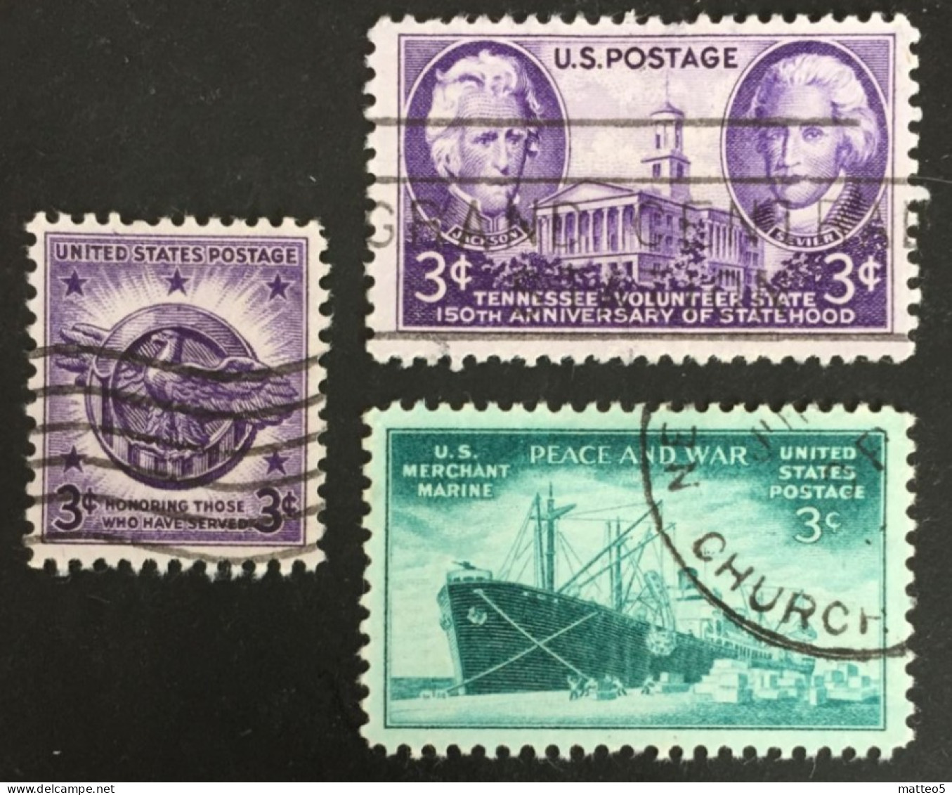 1946 United States - Merchant Marine, Statehood Tennessee, Veterans Of World War II - Used - Used Stamps