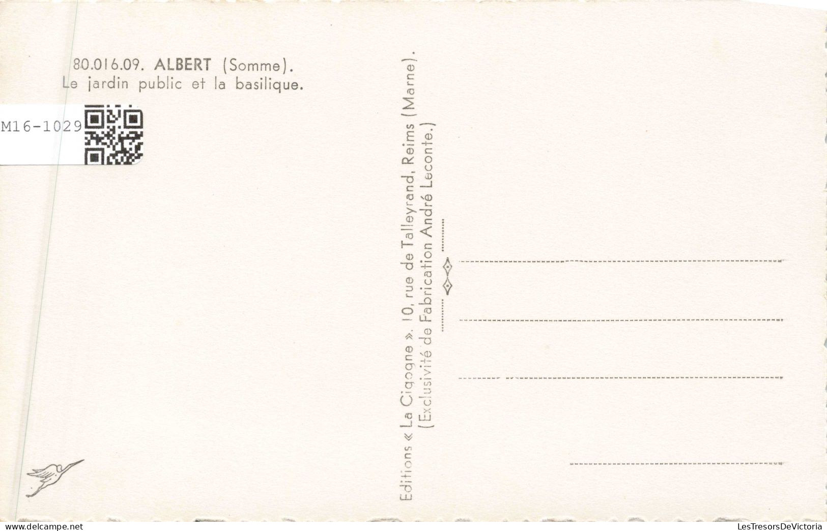 FRANCE - Albert - Le Jardin Public Et La Basilique - Carte Postale Ancienne - Albert