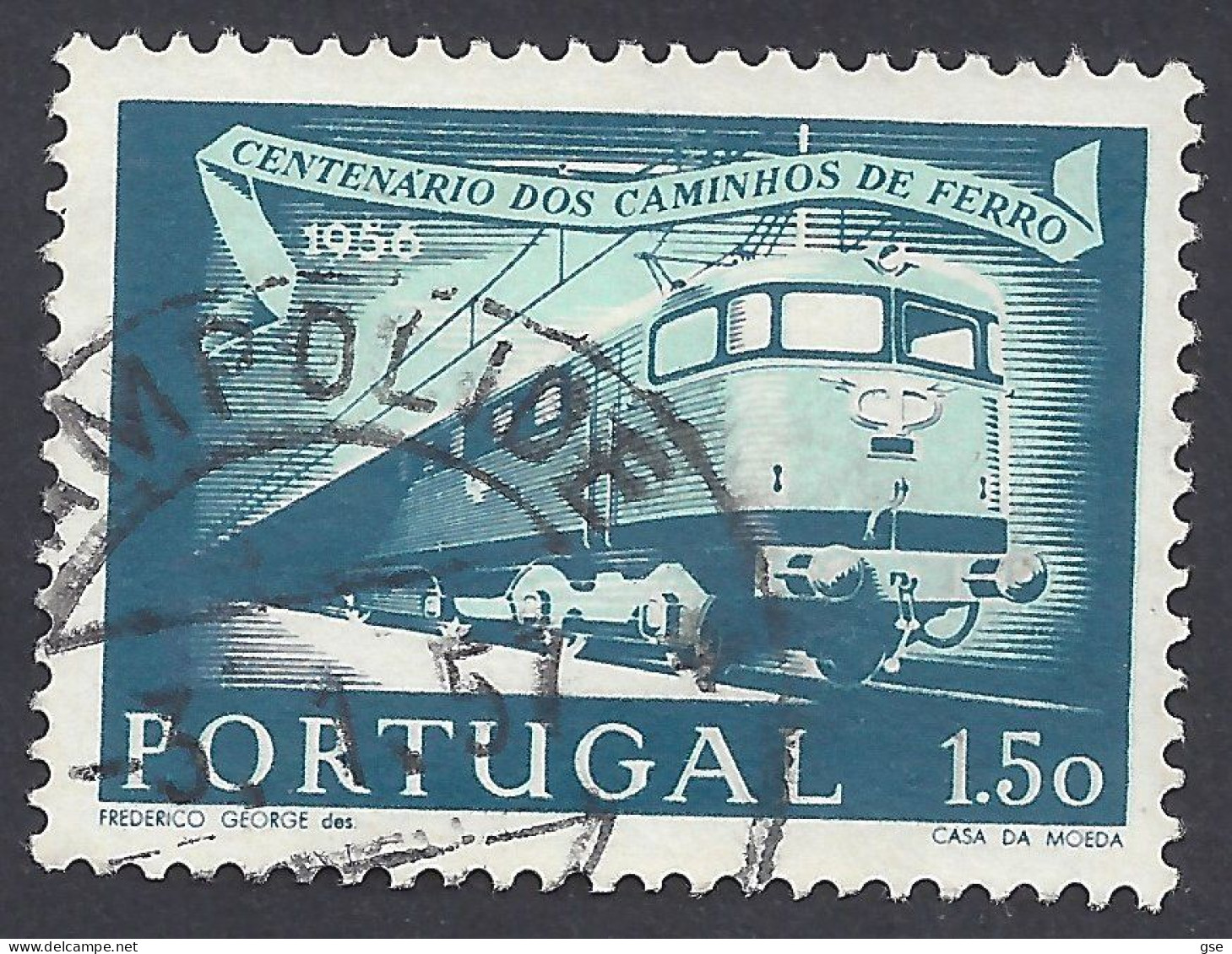 PORTOGALLO 1956 - Yvert 832° - Ferrovie | - Gebruikt
