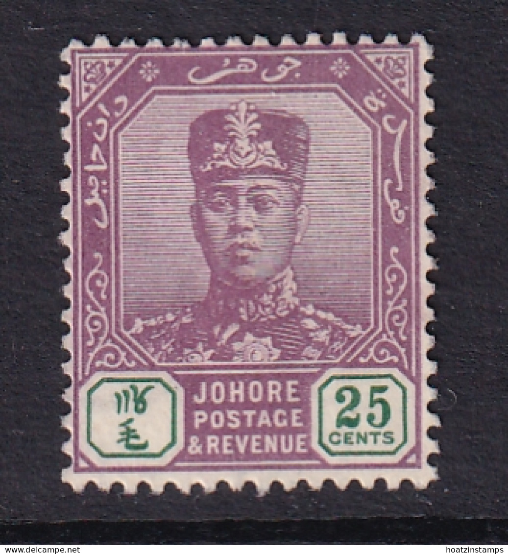 Malaya - Johore: 1922/41   Sultan Ibrahim    SG116    25c      MH    - Johore