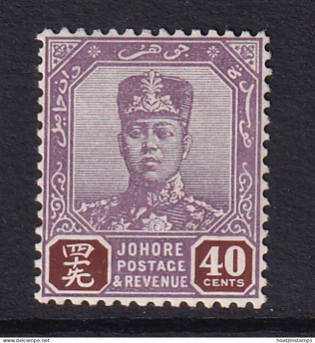 Malaya - Johore: 1922/41   Sultan Ibrahim    SG118    40c    Dull Purple & Brown  MH   - Johore