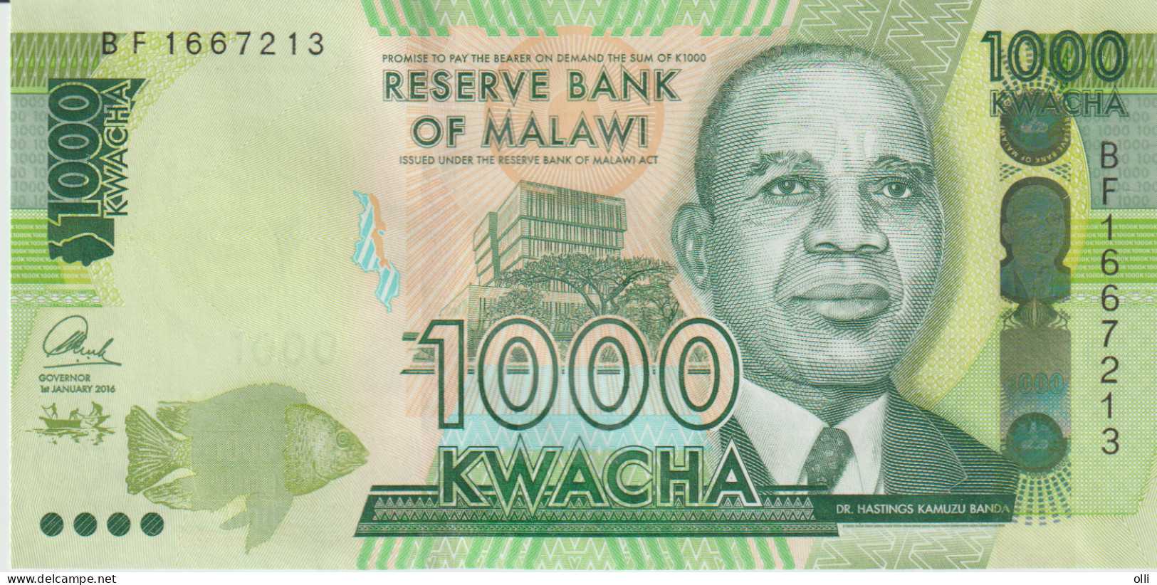 MALAWI - 1000 KWACHA - 2016 - UNC - Malawi