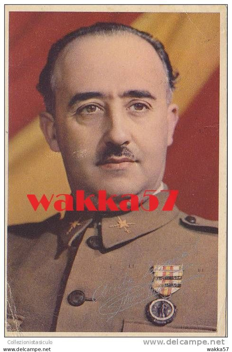 D1073- Guerra Di Spagna Annullo Uff. Postale Speciale 5 Su Cartolina Francisco Franco Vedi Retro - Andere & Zonder Classificatie