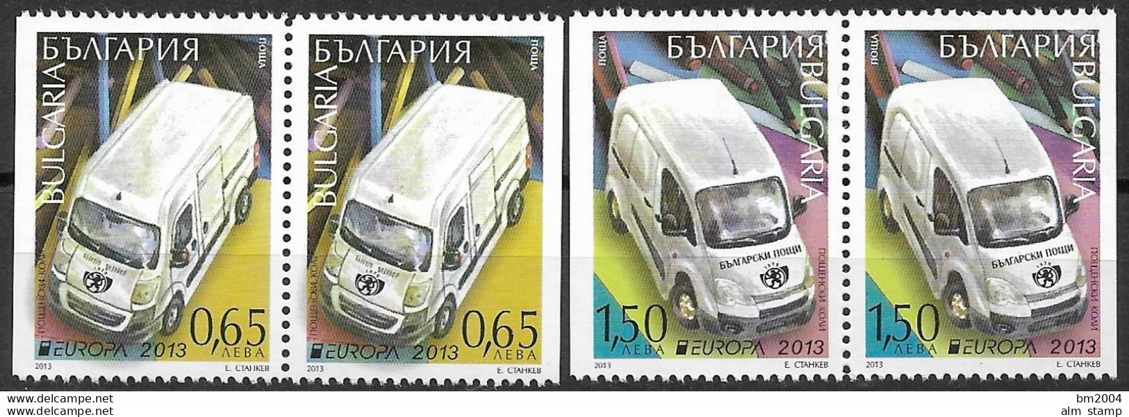 2013  BULGARIA/Bulgarien Mi 5092-3 DI DR **MNH    Europa: Postfahrzeuge. - 2013