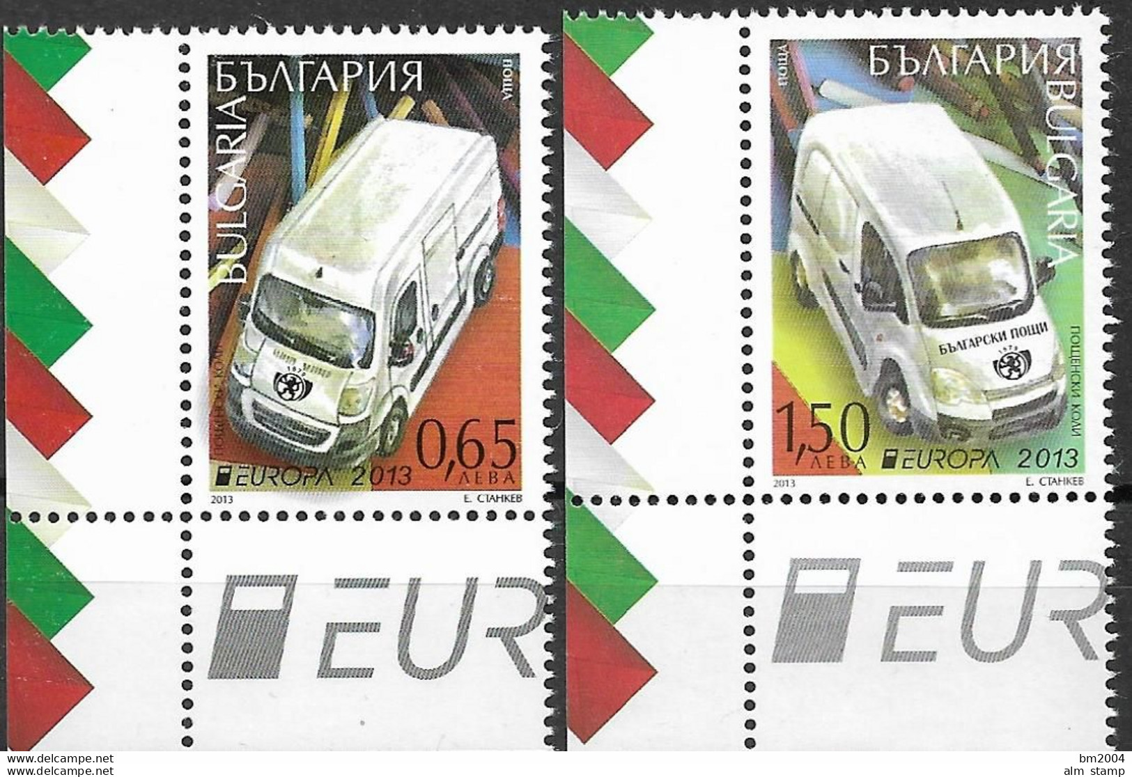 2013  BULGARIA/Bulgarien Mi 5092-3 **MNH    Europa: Postfahrzeuge. - 2013
