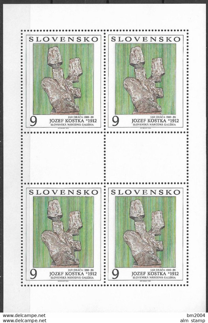 1993 Slovensko Slowakische Rep.  Mi 185 **MNH  Ackermanns Frühling; Skulptur Von Jozef Kostka - Blocks & Kleinbögen