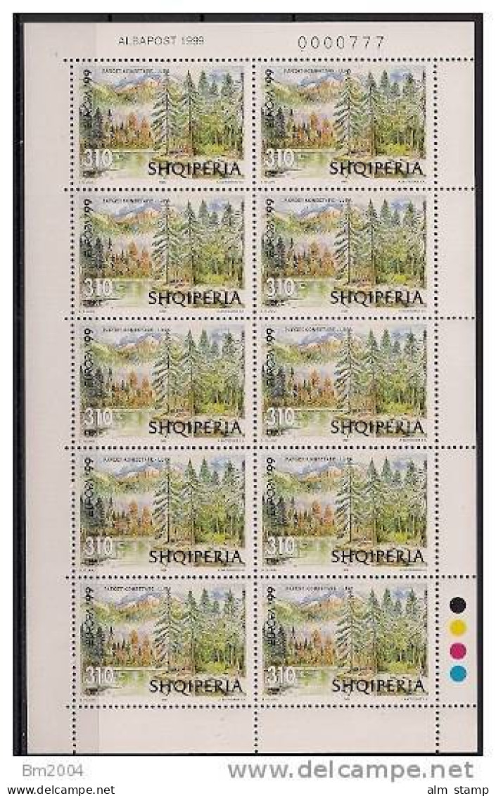 1999 ALBANIEN  Mi. 2660-1 **MNH Sheet  Europa - National- Und Naturparks - 1999