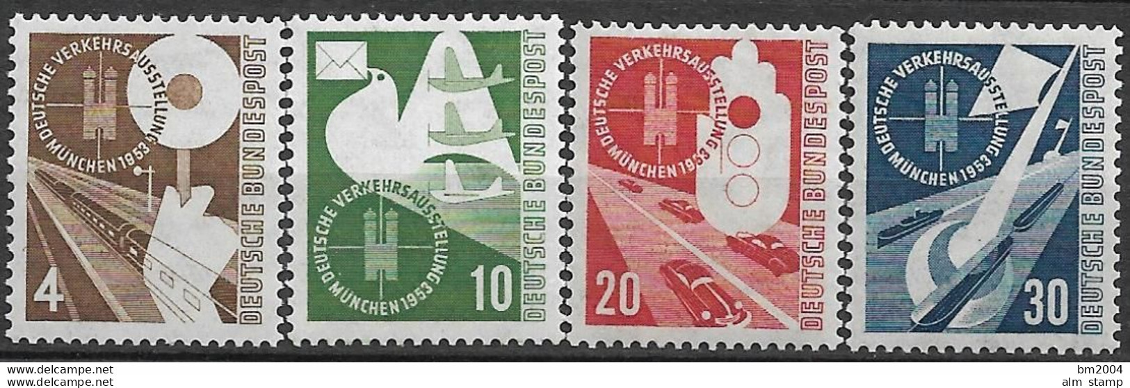 1953 Deutschland Germany  Mi. 167-170 **MNH  Deutsche Verkehrsausstellung, München. - Ungebraucht