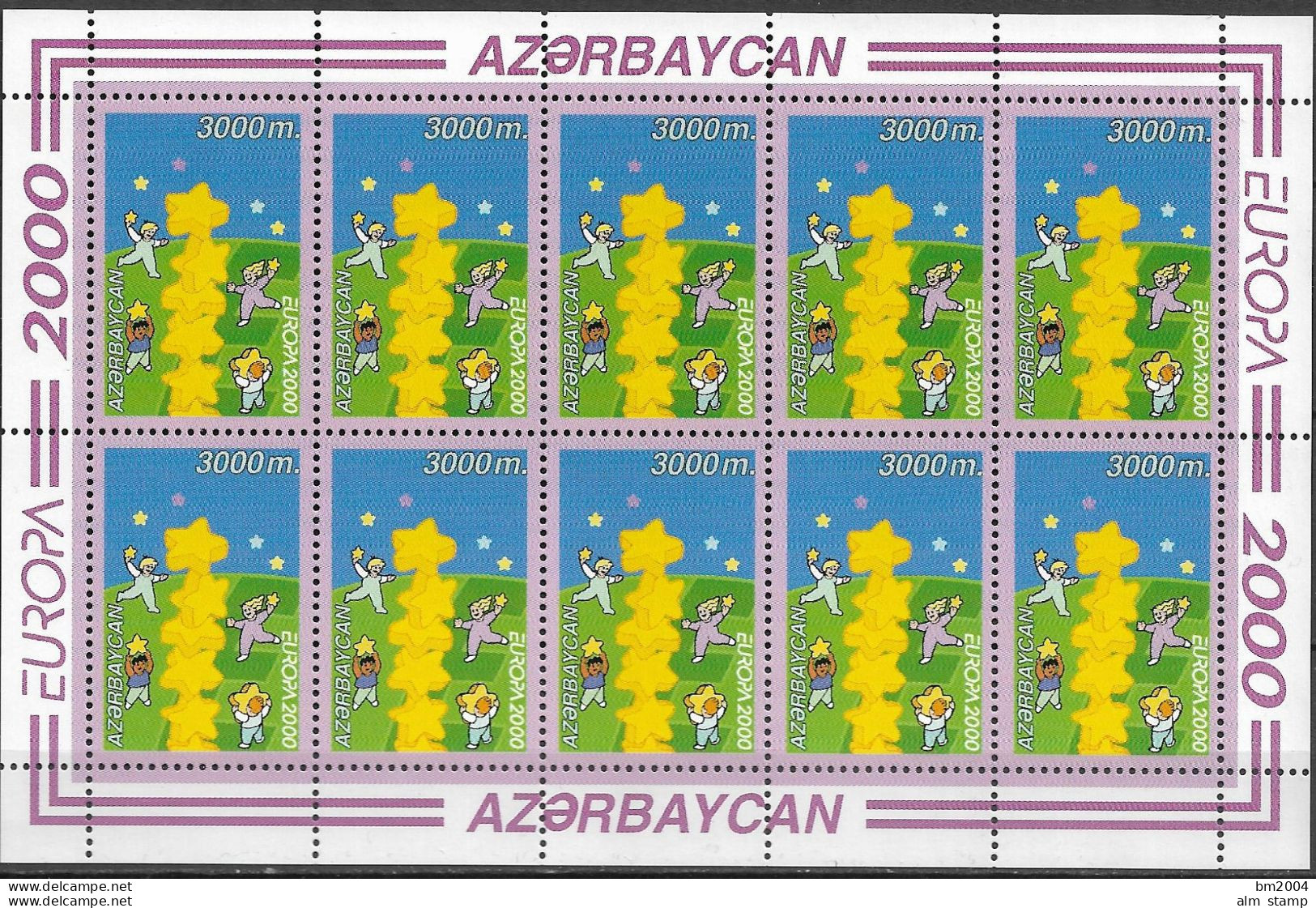 2000 Aserbaidschan  Azerbaidjan  Sheet   Mi. 461-2 **MNH  EUROPA Kind Mit Stern - 2000