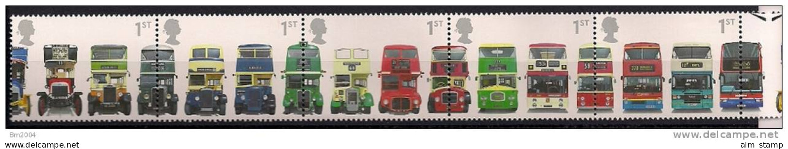 2001 Grossbritannien  Mi. 1933-7 **MNH   Doppeldeckerbusse. - Busses