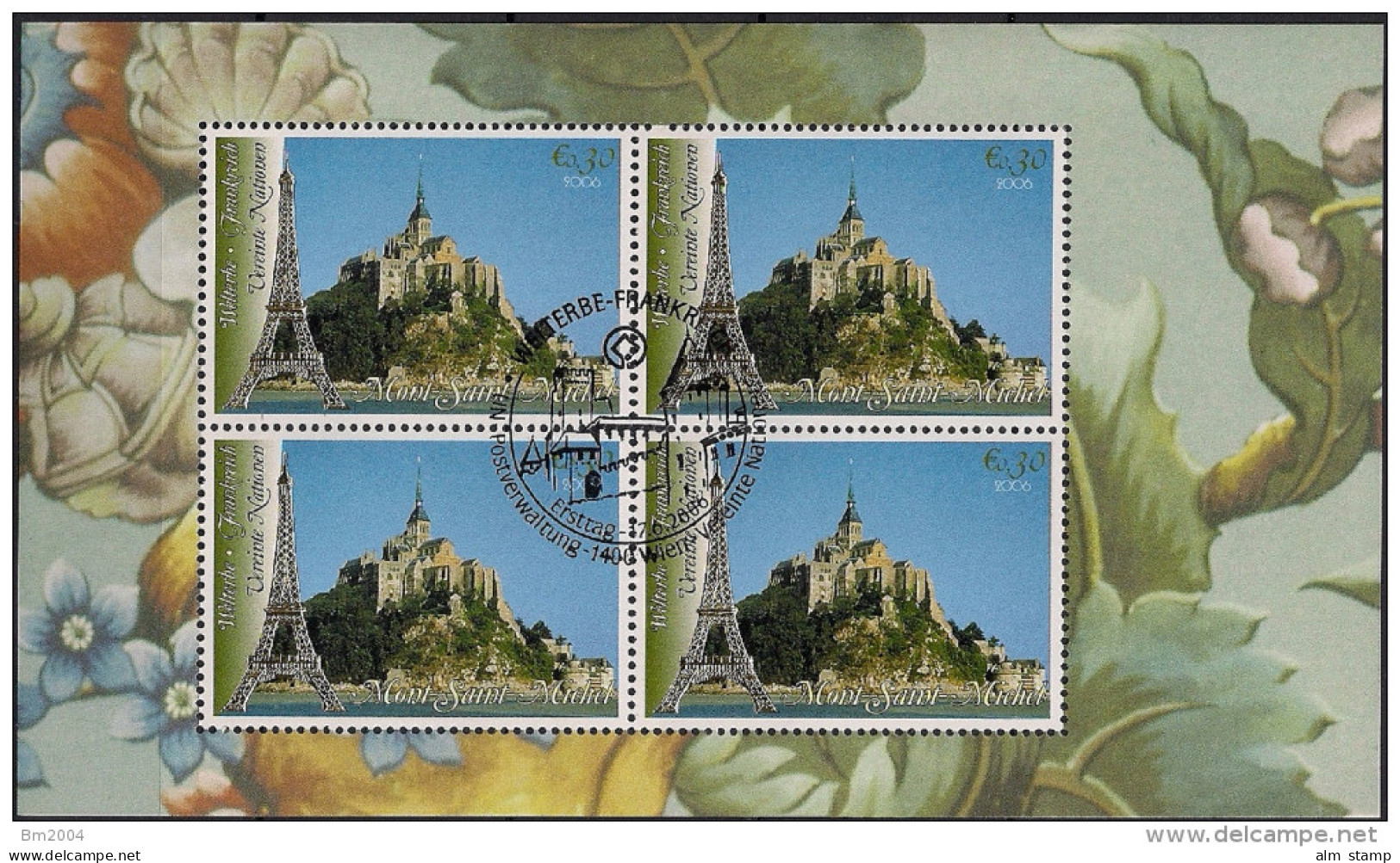 2006 UNO WIEN   Mi. H-Bl. Mi. 59-64 Used   UNESCO-Welterbe: Frankreich - Blocs-feuillets