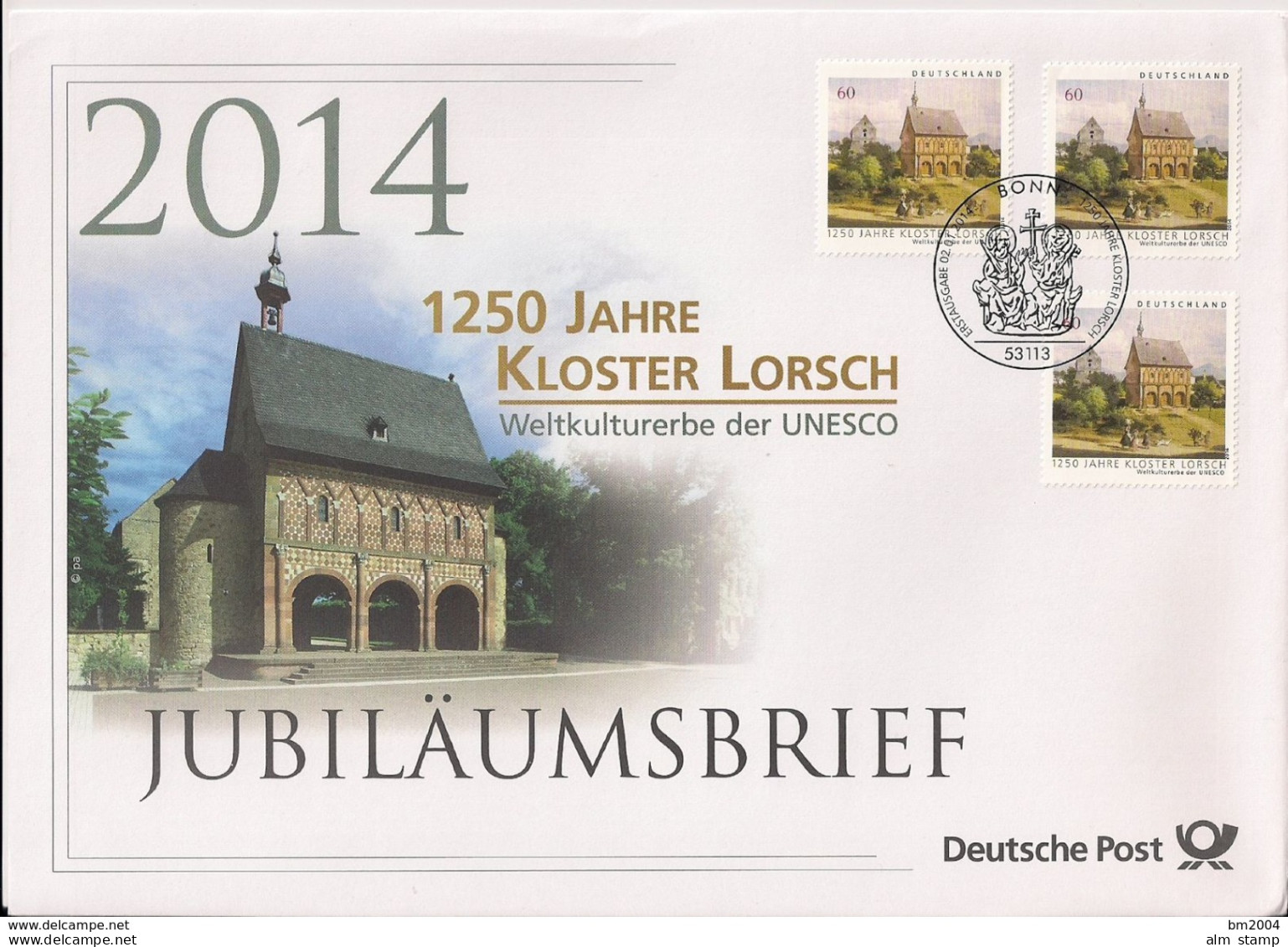 2014 Deutschland Allem. Fed.Mi. 3050 Jubiläumsbrief " 1250 Jahre  Kloser Lorsch   " - 2011-…