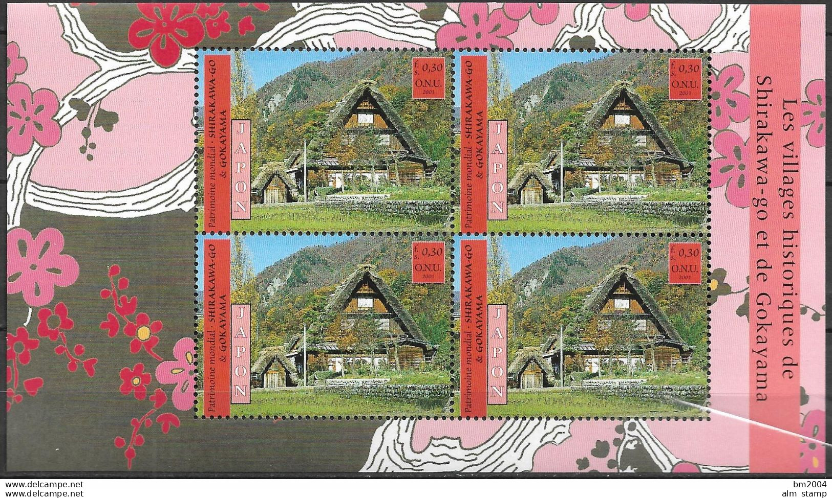 2001 UNO  Genf   Mi. H.- Bl. 29-34 **MNH  UNESCO-Welterbe: Japan - Nuovi