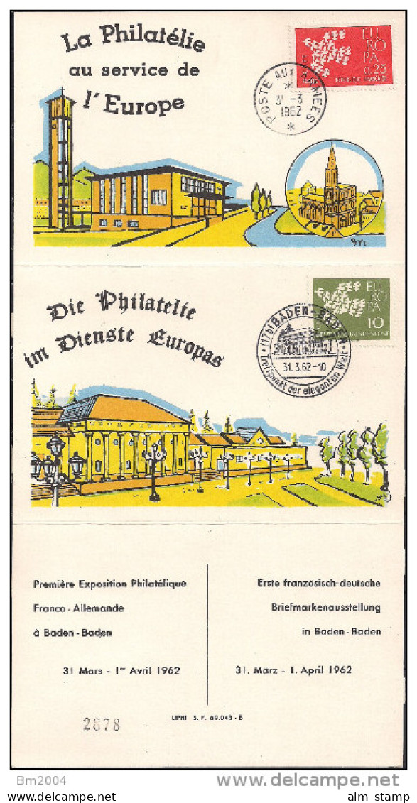 1962 Erste Französisch-deutsche Briefmarkenausstellung In Baden - Baden - 1962