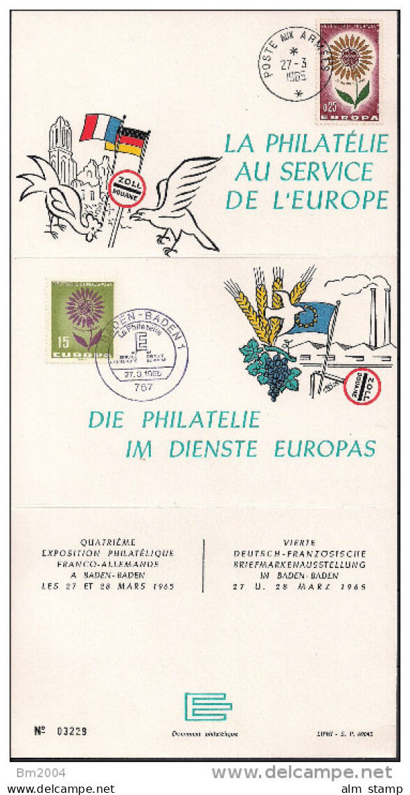 1965 Vierte  Französisch-deutsche Briefmarkenausstellung In Baden - Baden - 1965