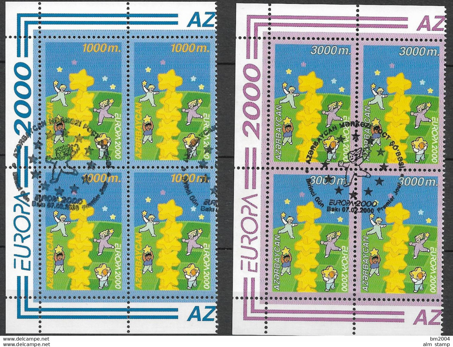 2000 Aserbaidschan  Azerbaidjan  Mi.  461-2 Used   EUROPA : Sternenkinder - 2000