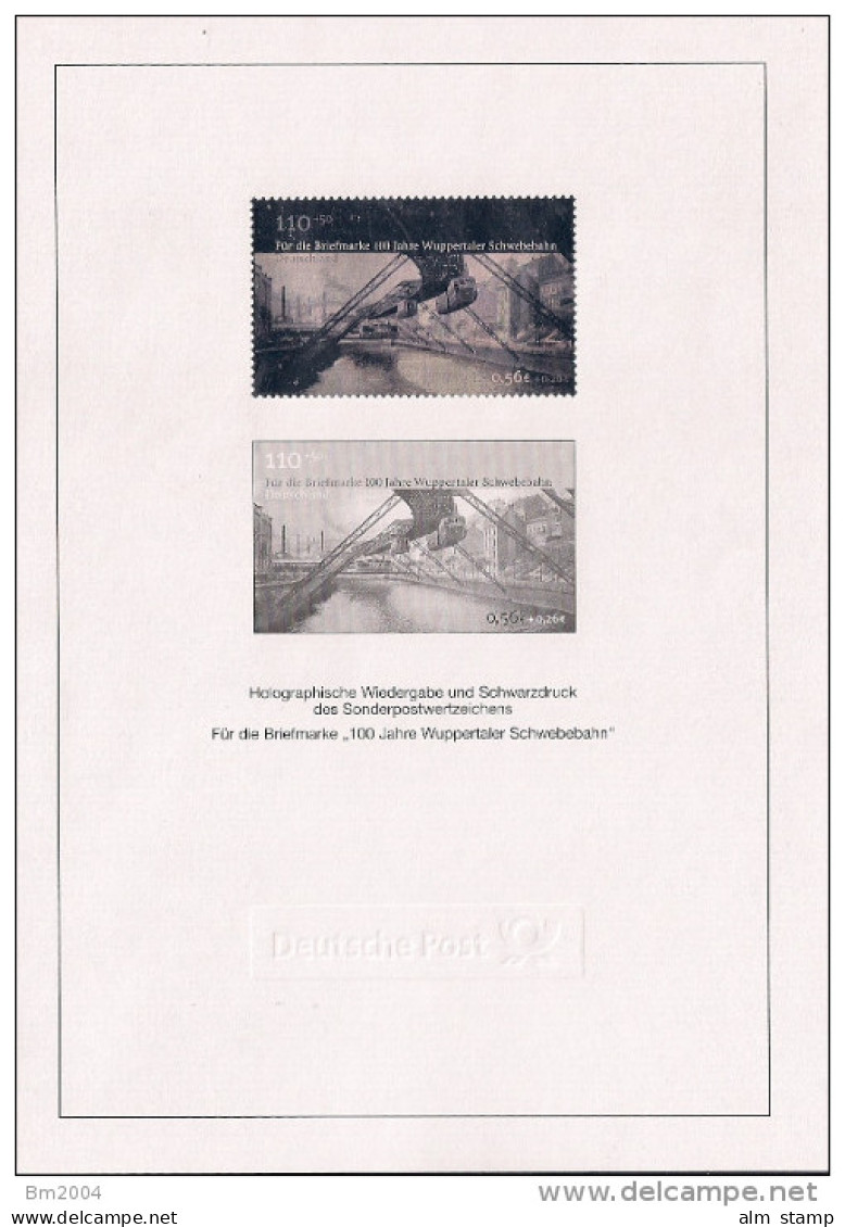 2001 Deutschland Allem. Fed.  Yv. 2007   Mi. 2171 Holgraphische Wiedergabe  + Schwarzdurck - Hologramme